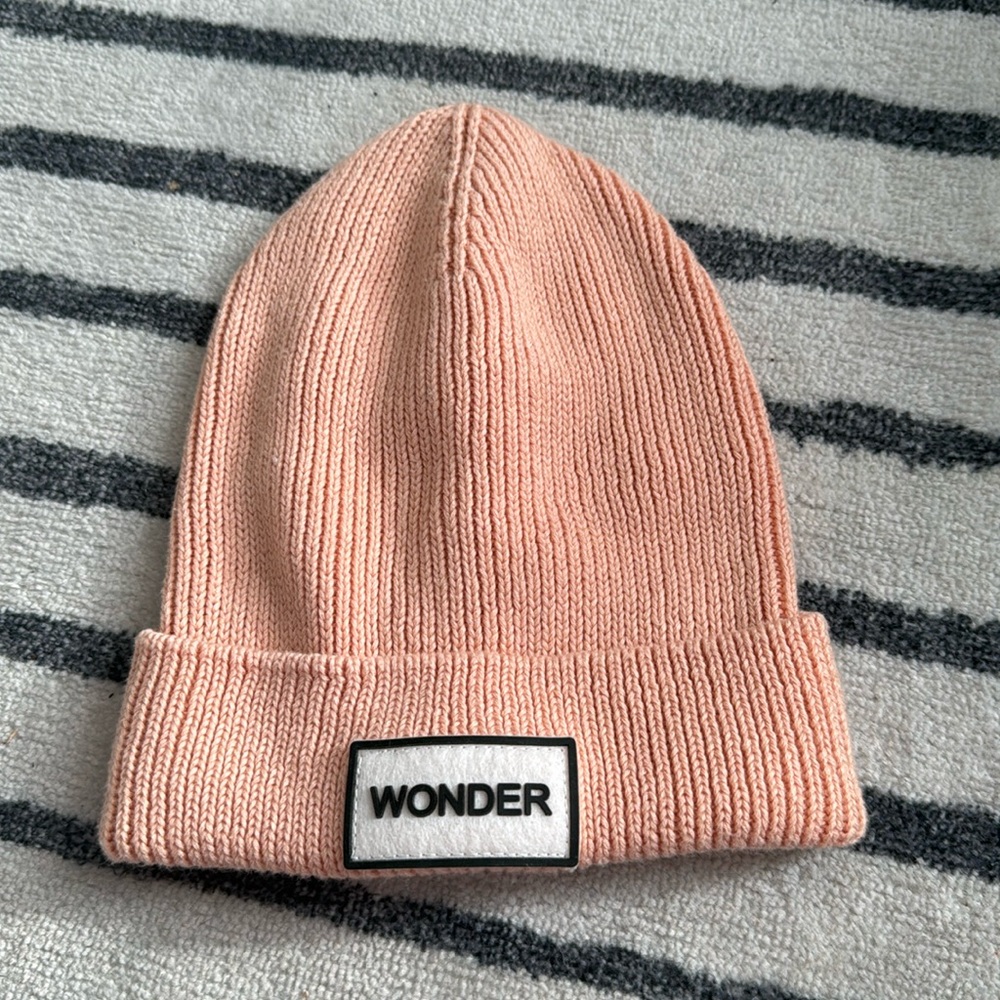 NWOT Pink “WONDER” Beanie